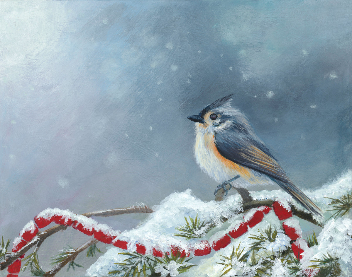 Christmas Titmouse, greeting card